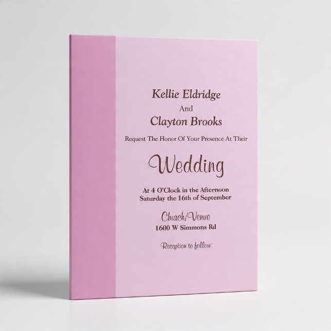 Blush Pink Bar Wedding Invitation (Créateur téléchargé)
