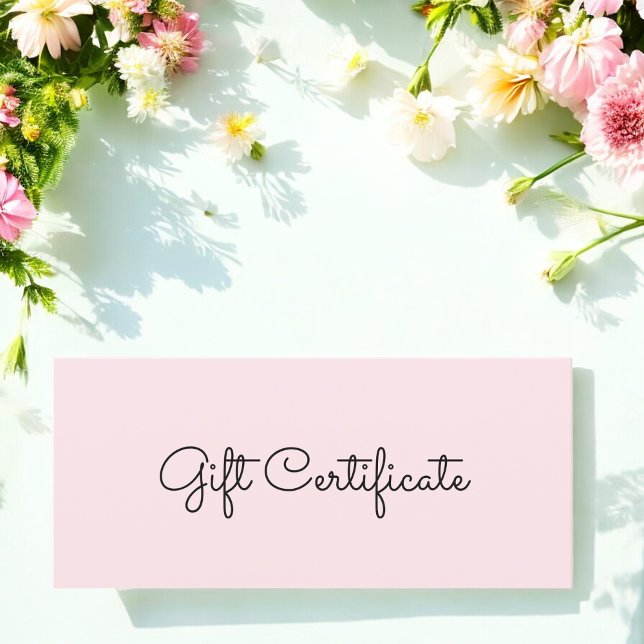 Blush Pink Beauté Business Certificat cadeau (Créateur téléchargé)