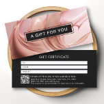 Blush Pink Beauty Salon QR Code Gift Certificate<br><div class="desc">Custom Blush Pink Beauty Salon QR Code Gift Certificate. Elevate your business with this stylish, modern gift certificate. Perfect for small businesses in the beauty and wellness industry, including makeup artists, lash technicians, beauticians, and spa owners. This customizable certificate allows you to easily add details like the recipient's name, gift...</div>