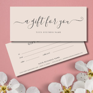 Blush Pink Business Cadeau Certificat Simple