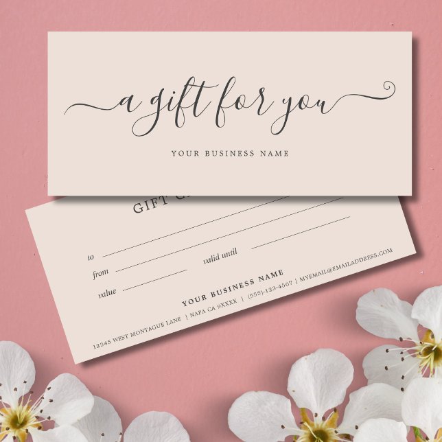 Blush Pink Business Cadeau Certificat Simple (Pink Business Gift Certificates)