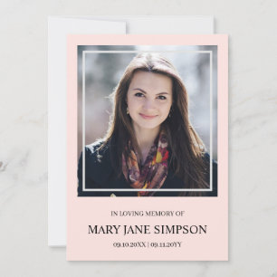 Blush PInk En mémoire d'amour Photo funéraire