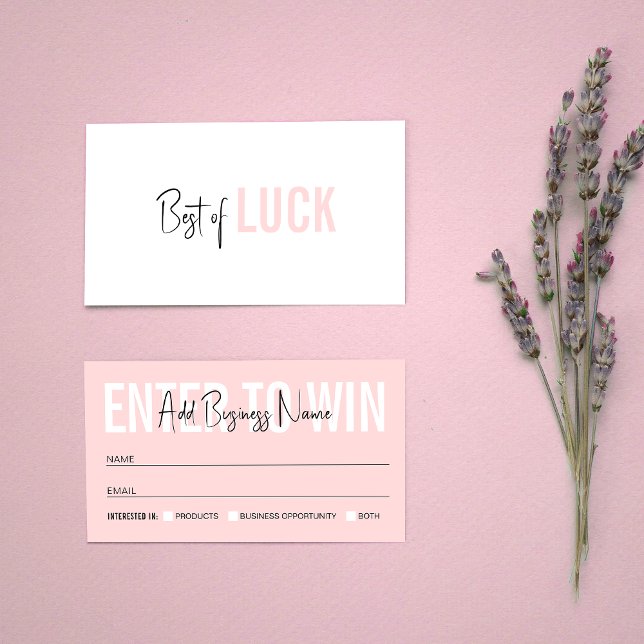 Blush Pink Girly Logo Prize Raffle Business Ticket (Créateur téléchargé)