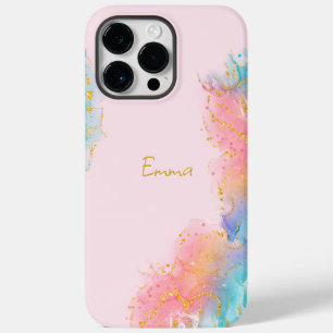 Blush Pink Gold Abstrait iPhone 14 Pro Max coque