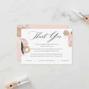 Blush Pink & Gold Business Carte de remerciements