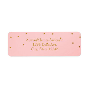 Blush Pink Gold Foil Élégant Étiquettes d'invitati