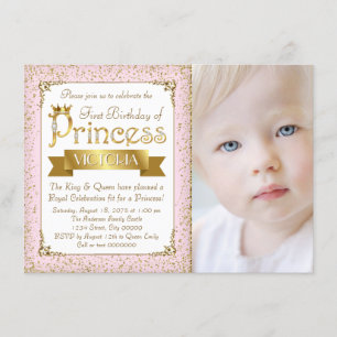 Blush Pink Gold Princess Invitation pour le premie