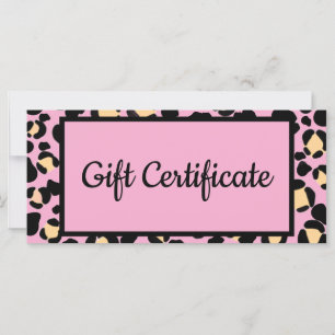 Blush Pink Leopard Lash certificat cadeau beauté