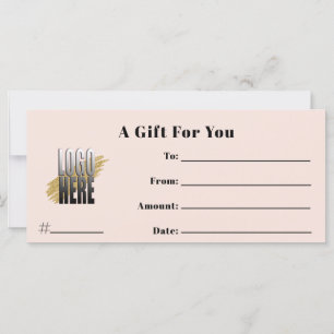 Blush Pink Logo Certificat cadeau d'affaires