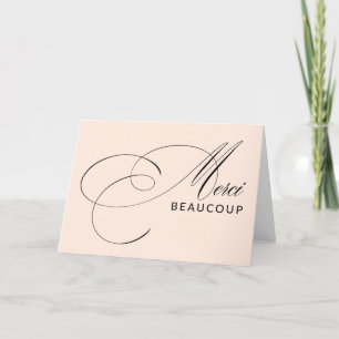 Blush Pink Merci Beaucoup Élégante Calligraphie