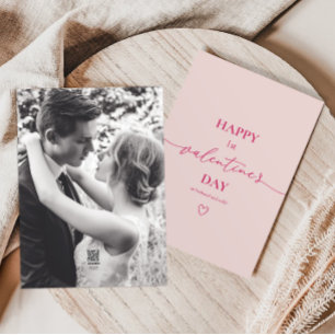 Blush Pink Minimal 1ère année Carte Saint-Valentin