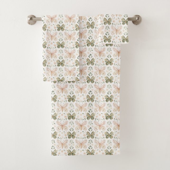 Blush Pink Mint Green Butterflies  (En situation)
