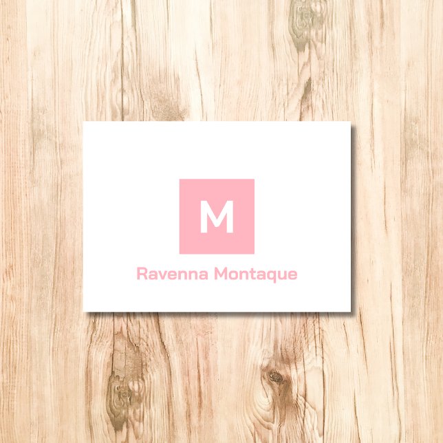 Blush Pink Modern Monogram Personalized Name  (Créateur téléchargé)