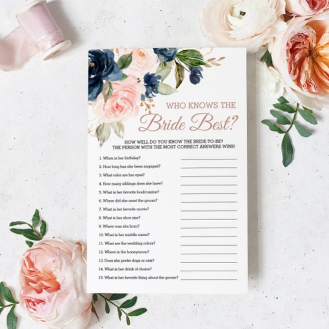 Blush Pink & Navy Qui Connaît La Mariée Meilleur J (Créateur téléchargé)