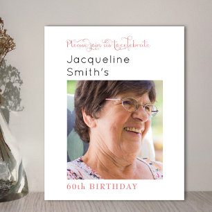 Blush Pink Photo Invitation Anniversaire