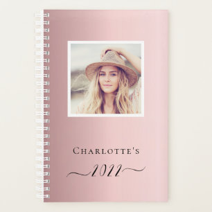 Blush pink photo monogram name