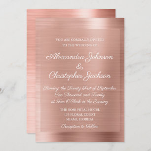 Blush Pink - Rose Gold Elegant Wedding Invitation