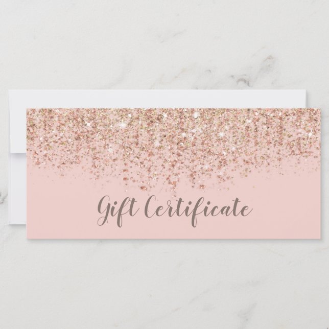 Blush Pink & Rose Gold Parties scintillant Certifi (Devant)