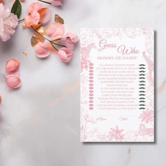 Blush Pink Safari Jungle Baby Shower Guess Who (Créateur téléchargé)