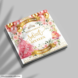 Blush Pink Sweet 16 Livre d'or Parties scintillant