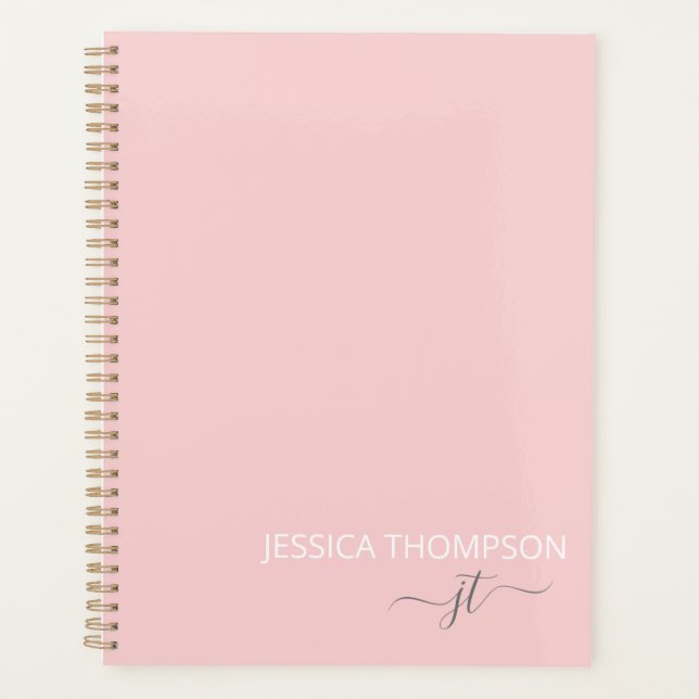 Blush Rose 2025 Écriture Simple Monogramme Féminin (Devant)
