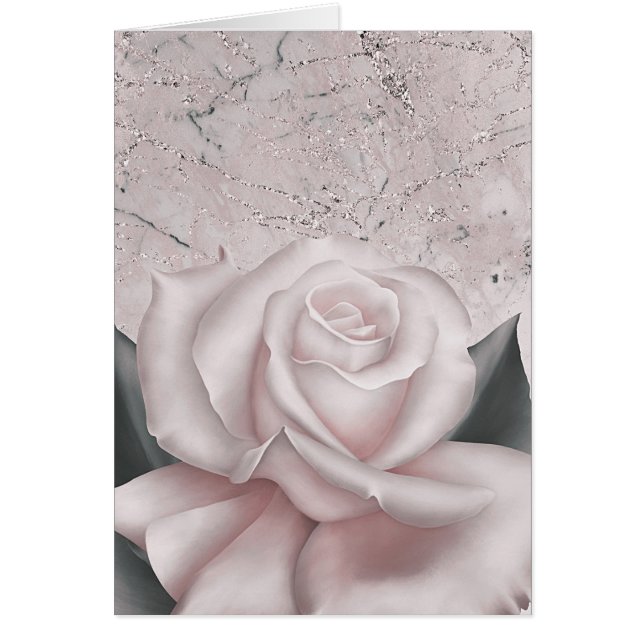 Blush Rose Blanche Glam Moderne Marbre Shabby Chic (Devant)