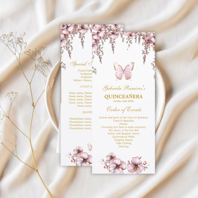 Blush Rose Couronne de Tiara Papillon Quinceañera  (Créateur téléchargé)
