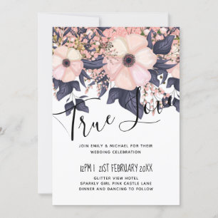 Blush Rose Dusty Bleu Noir Mariage Budget Floral