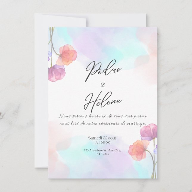 Blush Rose Elegance Wedding Invitation (Devant)