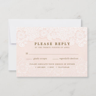 Blush Rose Fleurs de Dentelle RSVP avec Entrées