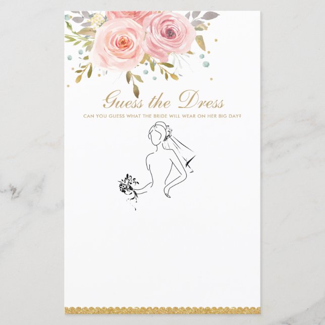 Blush rose Floral amusant nuptiale Devinez le jeu  (Devant)