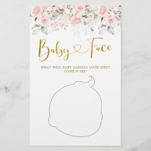 Blush rose Floral Baby shower Baby Face Jeu