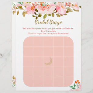 Blush rose Floral douche nuptiale Bingo Jeu