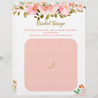 Blush rose Floral douche nuptiale Bingo Jeu