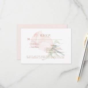 Blush Rose Floral Simple Mariage Carte RSVP