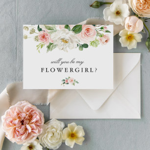 Blush rose floral tu seras ma carte fille de fleur