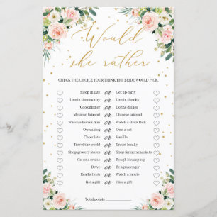 Blush rose floral vert or Voudrait-elle Plaire jeu