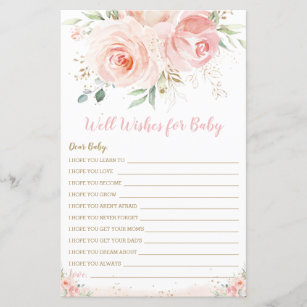 Blush rose Floral Wings for Baby shower Game