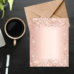 Blush rose gold glitter paper sheet<br><div class="desc">A rose gold faux metallic looking background. Decorated with rose gold,  pink faux glitter.</div>