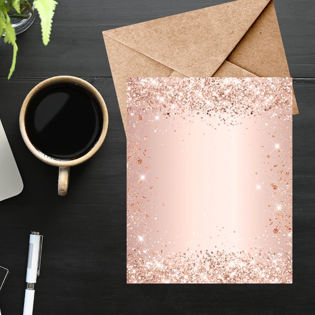 Blush rose gold glitter paper sheet (Créateur téléchargé)