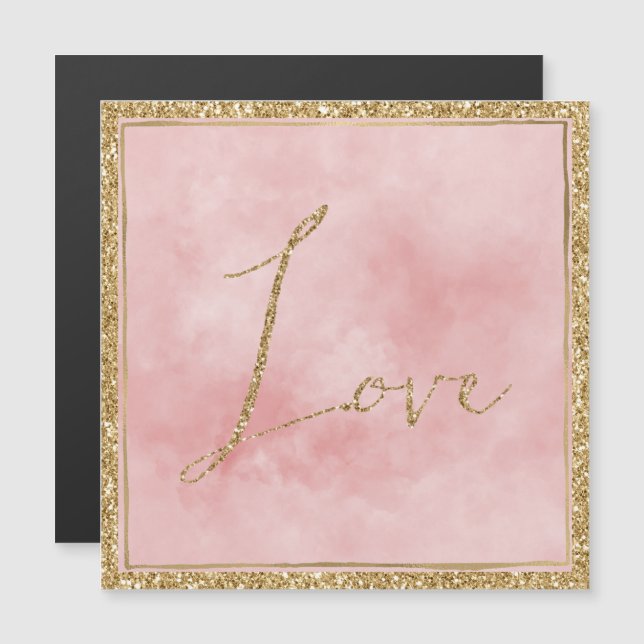 Blush Rose Gold Parties scintillant Love (Devant / Derrière)