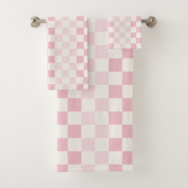 Blush Rose Moderne à Carreaux Motif  (En situation)