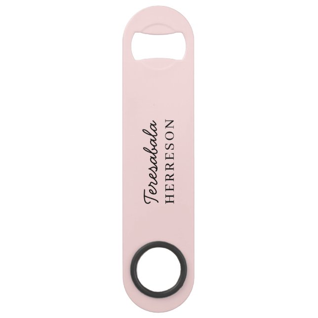 Blush Rose Monogramme Moderne Minimaliste Féminine (Devant)