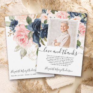 Blush Rose Navy Floral Merci Bereavement Photo