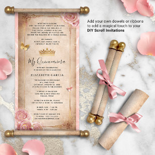 Blush Rose Or do-it-yourself Quince Scroll Invitat