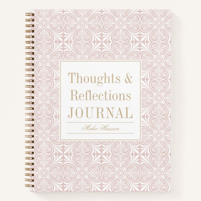 Blush Rose Pattern Journal | Custom Title & Name (Devant)