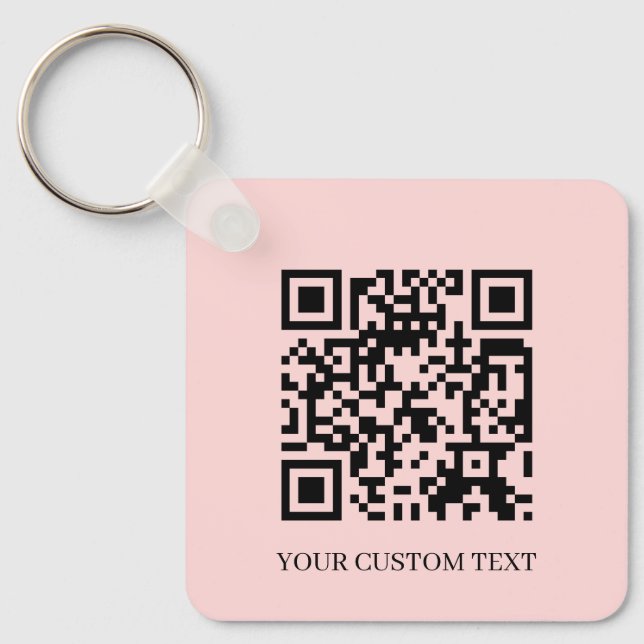 Blush Rose QR | Porte-clés personnalisable minimal (Recto)