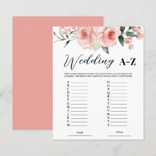 Blush Rose Roses Mariage A-Z Jeu nuptiale