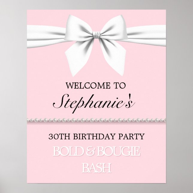 Blush rose Tiffany Affiche de bienvenue fête d'ann (Devant)