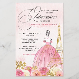 Blush Rose Tour Eiffel Paris Quinceañera Budget